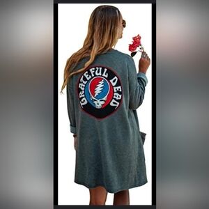 Grateful Dead fleece duster cardigan